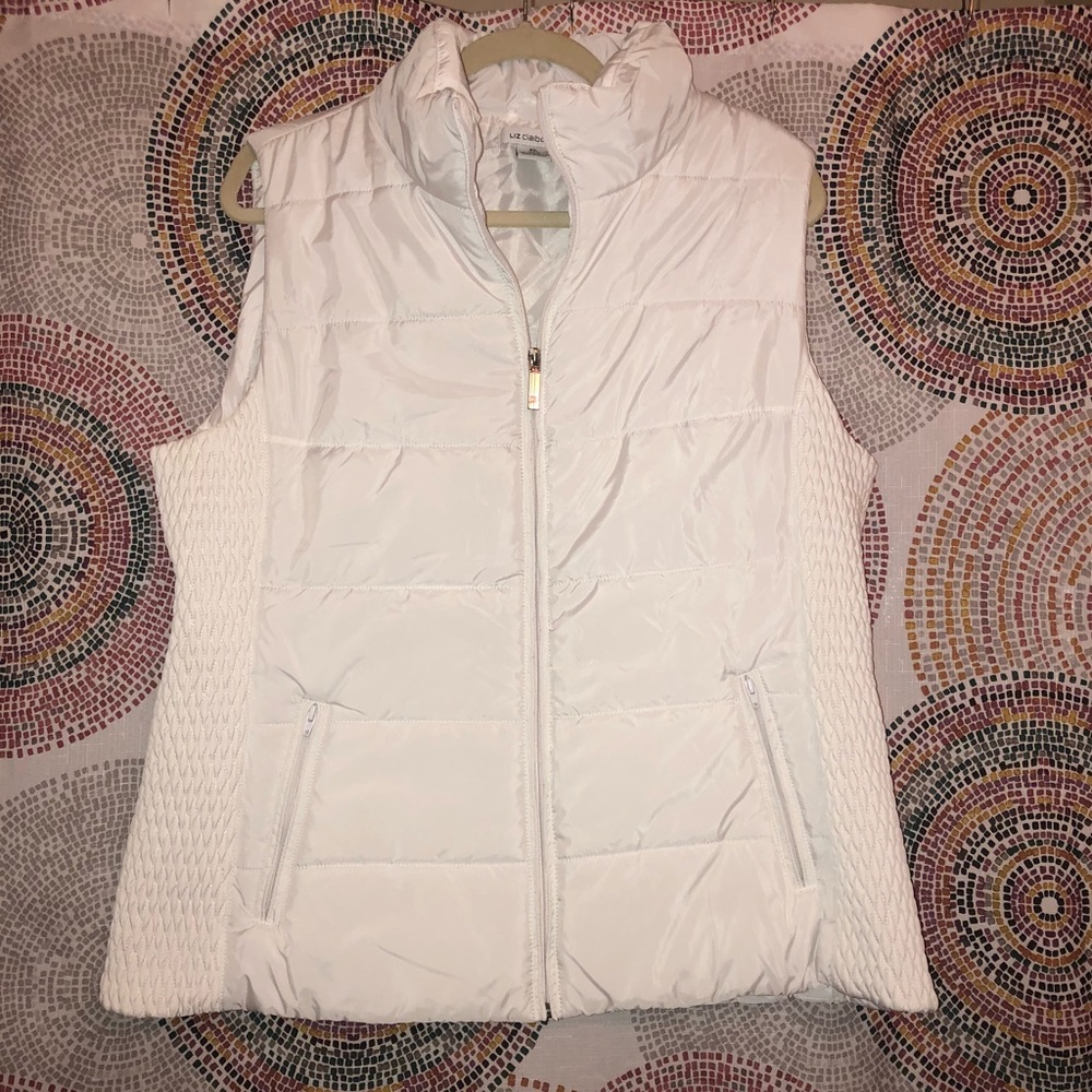 White puffer vest